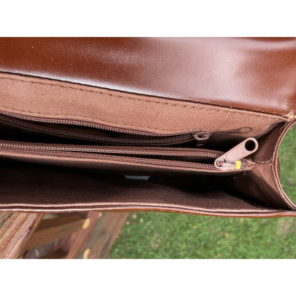 Vintage Brown Etienne Aigner Crossbody Bag‎ Bamboo Style Handle Rare Purse - Picture 9 of 10